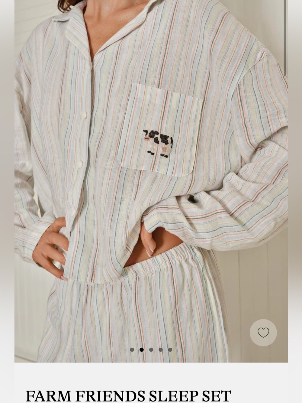 Dairy Boy Farm Friends Pajama Set - Pastel Stripes